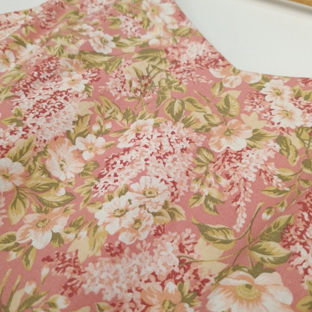 Vintage Laura Ashley Dress & Jacket Size 10 12 Floral Pink Cotton STUNNING - Picture 3 of 16